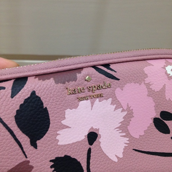 Kate Spade Mauve Pink Floral Crossbody Purse Bag - Picture 3 of 12